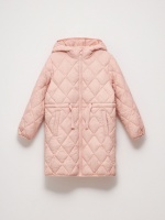Стеганое пальто для девочек (розовый, 134) Sela  фото, kupilegko.ru